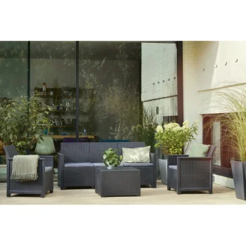 Keter baštenski set  Elodie 3 seater sa box stolom grafit-2